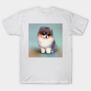 Cute Pomeranian Puppy Art 4 T-Shirt